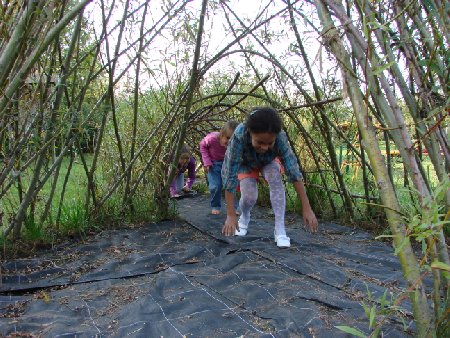 Der Weidentunnel mit Tipi war eine Attraktion